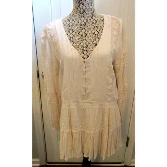 The Impeccable Pig Jenny Mini Dress Laced Boho Hippie Size L - Picture 2 of 8